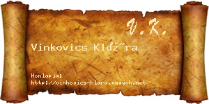 Vinkovics Klára névjegykártya