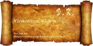 Vinkovics Klára névjegykártya