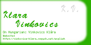 klara vinkovics business card